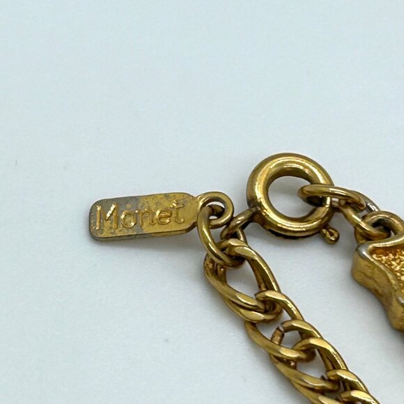 Monet Vintage Gold Tone Necklace With Textured  for Layering 54" Opera Length - Picture 3 of 14